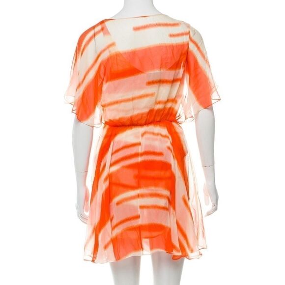 3.1 Phillip Lim Silk Orange Tie-Dye Mini Dress - Picture 3 of 3